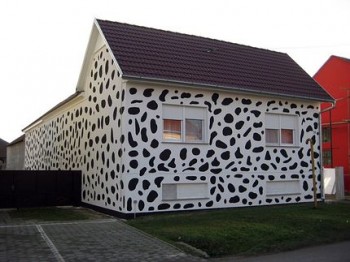 Dipingono la casa color dalmata per ricordare il cane morto