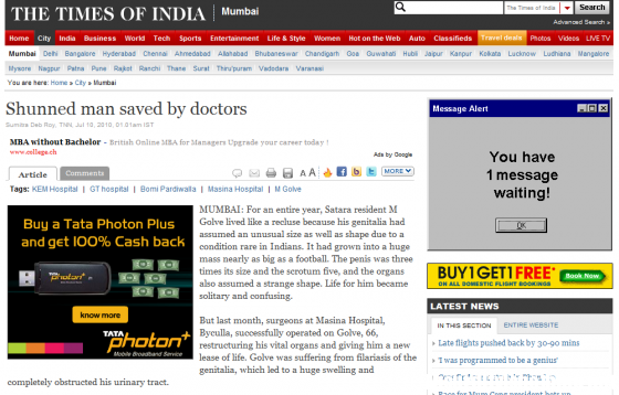 Scroto troppo grande - News of India